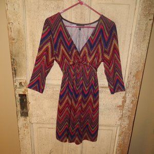 Snap Flame Stitch Belted Dress Size Large (AA-17)